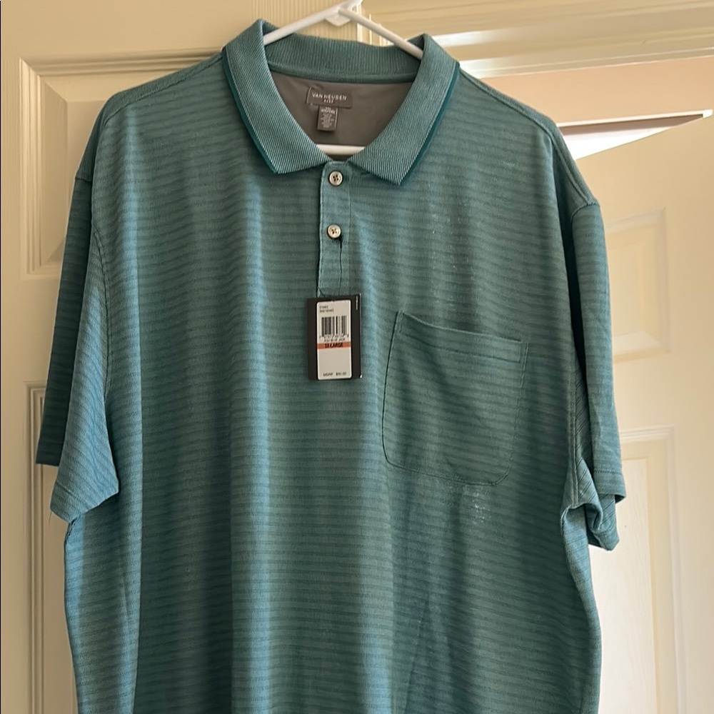 Izod Men's Polo in Teal with Chest Pocket